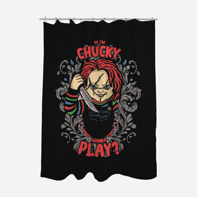 Hi I'm Chucky-none polyester shower curtain-turborat14