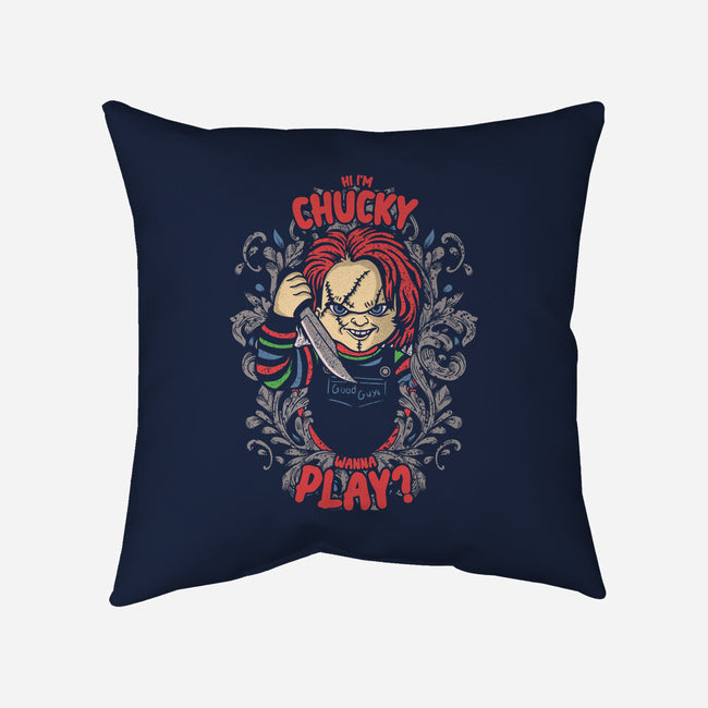 Hi I'm Chucky-none removable cover throw pillow-turborat14