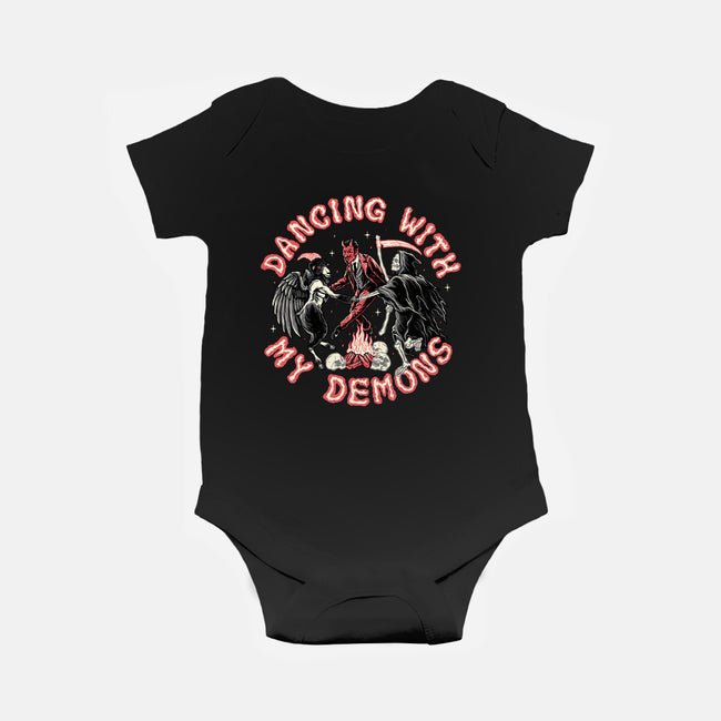 Dancing With My Demons-baby basic onesie-momma_gorilla