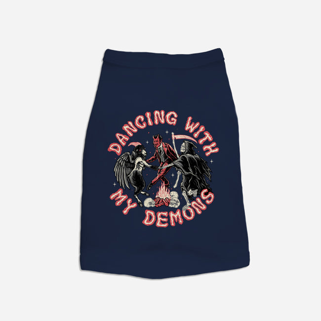 Dancing With My Demons-dog basic pet tank-momma_gorilla