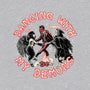 Dancing With My Demons-womens fitted tee-momma_gorilla