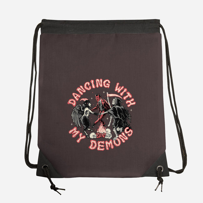 Dancing With My Demons-none drawstring bag-momma_gorilla