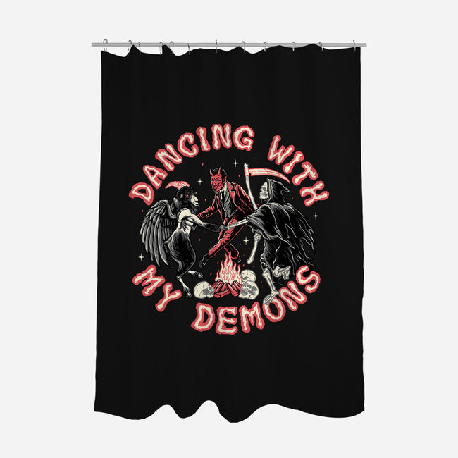 Dancing With My Demons-none polyester shower curtain-momma_gorilla