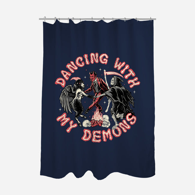 Dancing With My Demons-none polyester shower curtain-momma_gorilla
