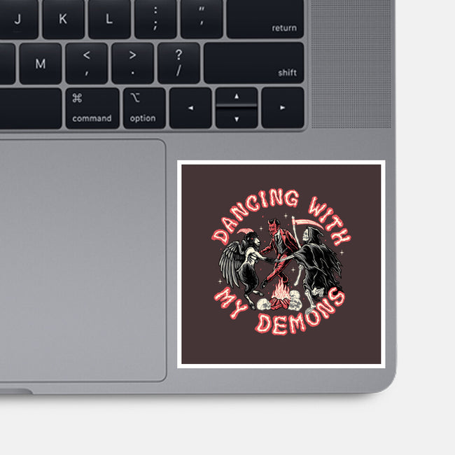 Dancing With My Demons-none glossy sticker-momma_gorilla