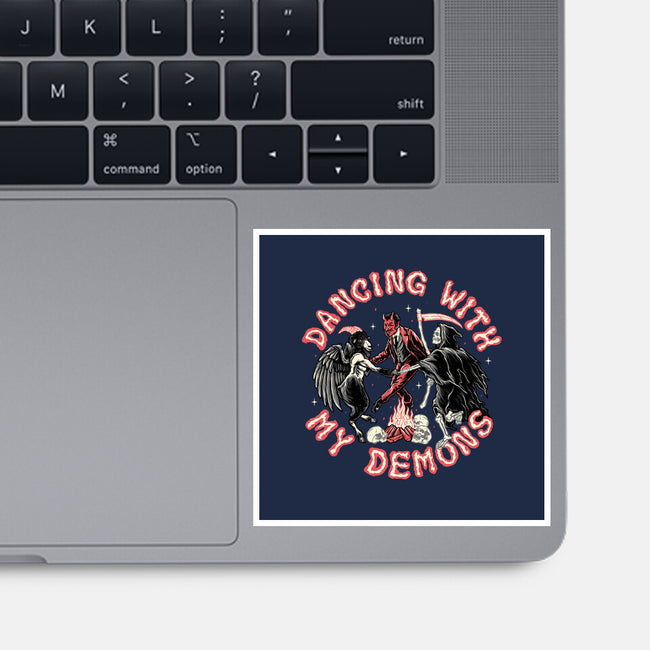 Dancing With My Demons-none glossy sticker-momma_gorilla