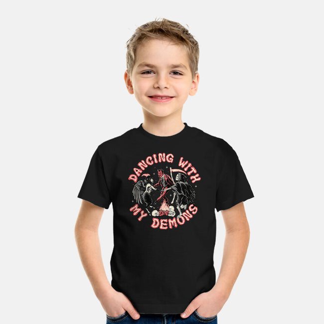 Dancing With My Demons-youth basic tee-momma_gorilla