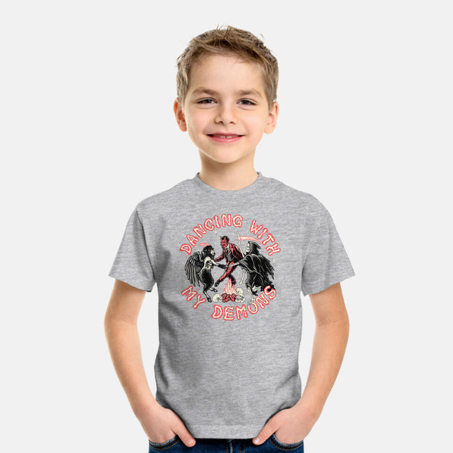 Dancing With My Demons-youth basic tee-momma_gorilla