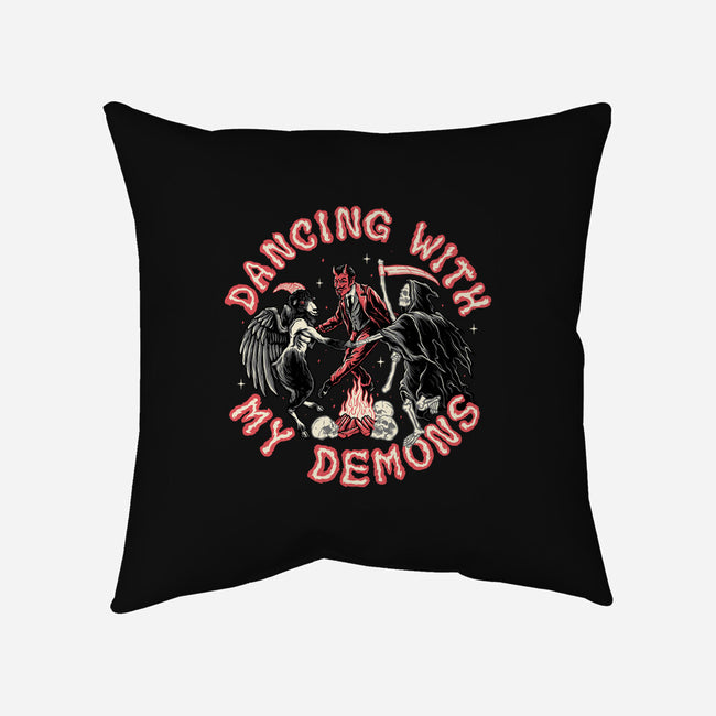 Dancing With My Demons-none removable cover w insert throw pillow-momma_gorilla