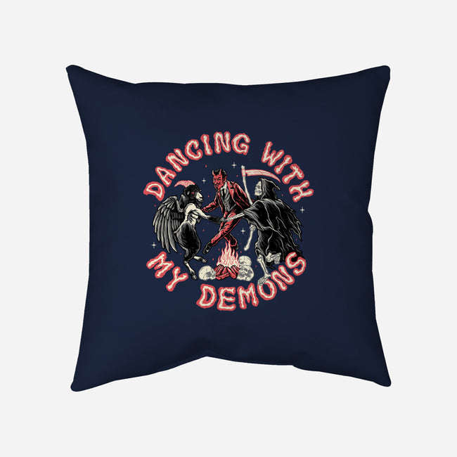 Dancing With My Demons-none removable cover w insert throw pillow-momma_gorilla