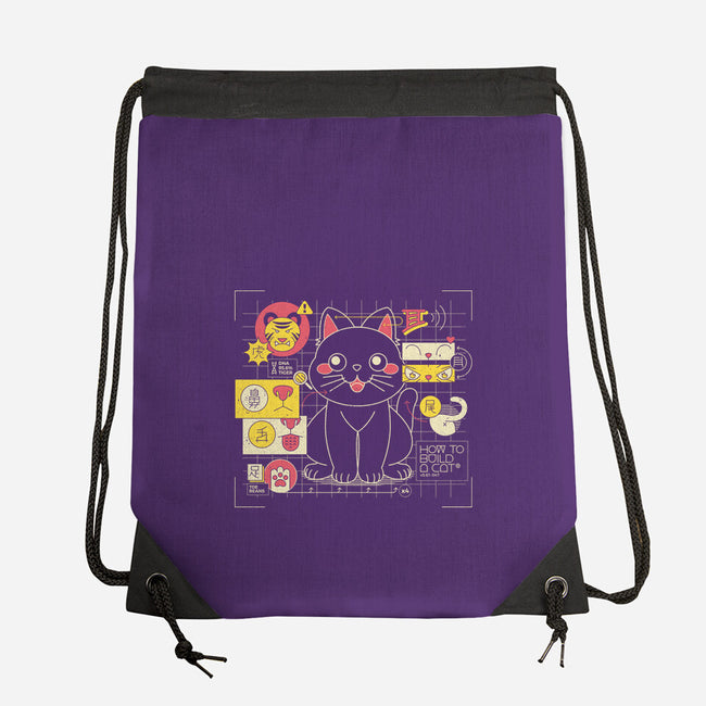 Japanese Cat Graph-none drawstring bag-tobefonseca