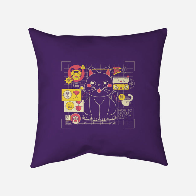 Japanese Cat Graph-none removable cover w insert throw pillow-tobefonseca
