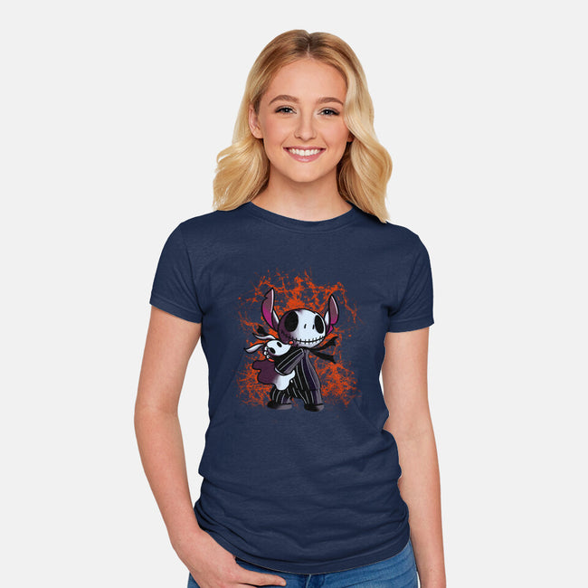 Stitch Nightmare-womens fitted tee-fanfabio