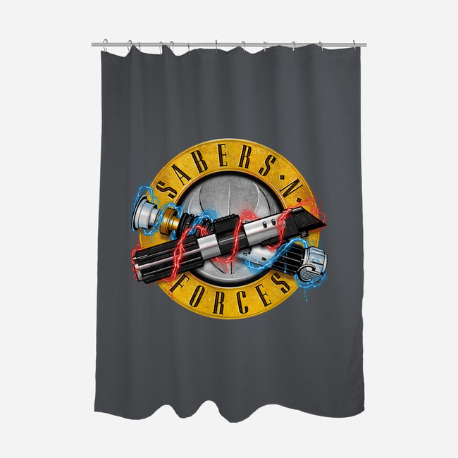 Forces N Sabers-none polyester shower curtain-CappO