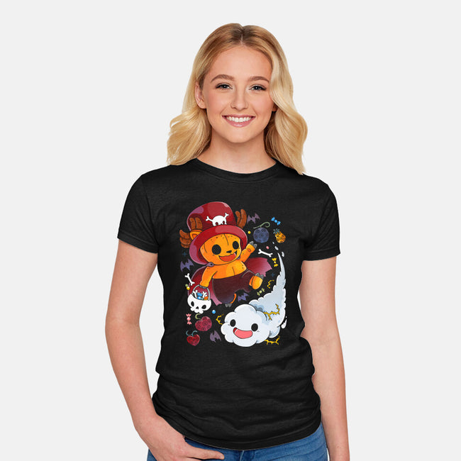 Halloween Deer-womens fitted tee-Vallina84