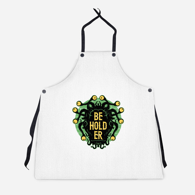 Typographic Beholder-unisex kitchen apron-Logozaste
