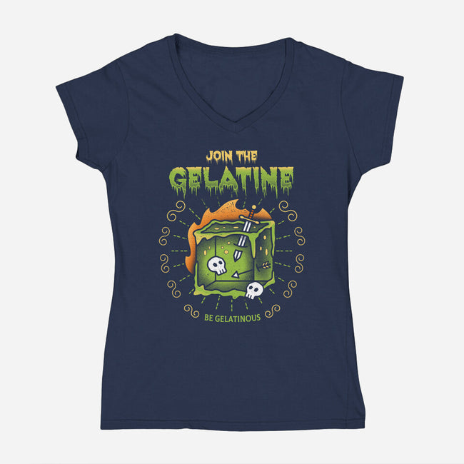 Join The Gelatine-womens v-neck tee-Logozaste