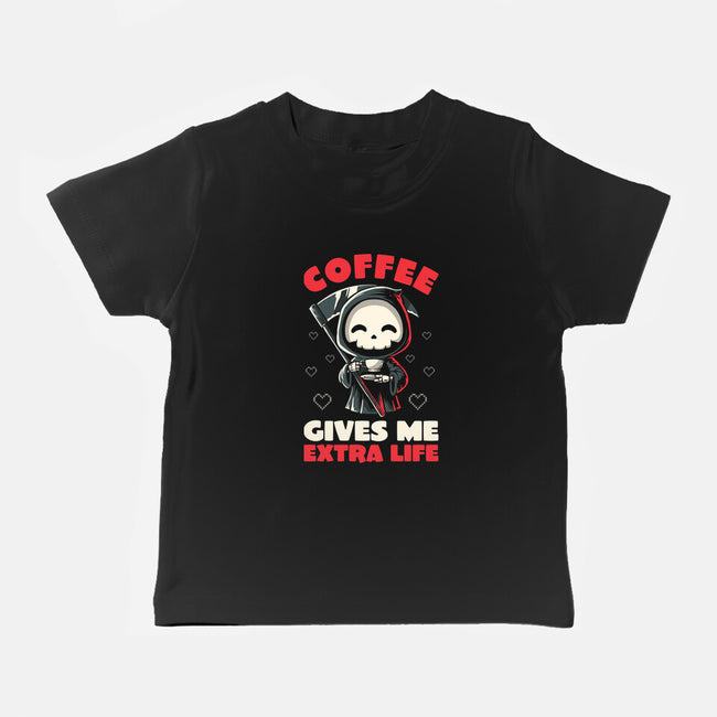 Coffee Gives Me Extra Life-baby basic tee-koalastudio