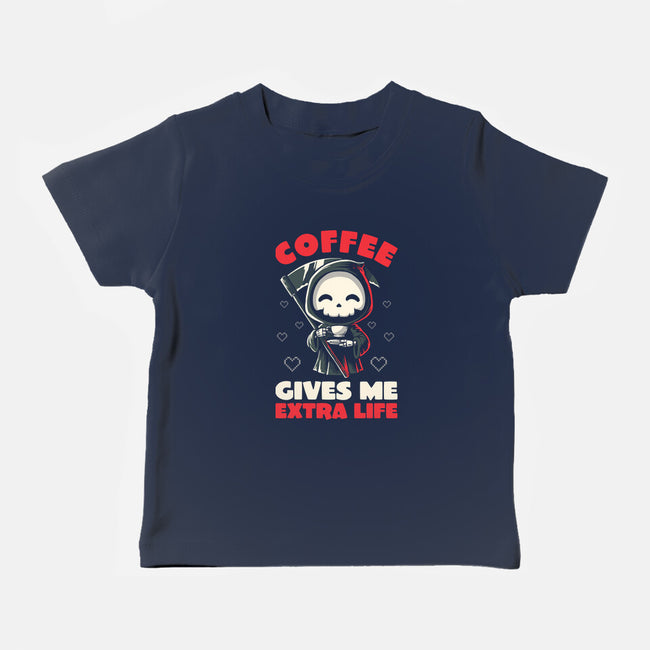 Coffee Gives Me Extra Life-baby basic tee-koalastudio