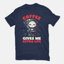 Coffee Gives Me Extra Life-womens fitted tee-koalastudio