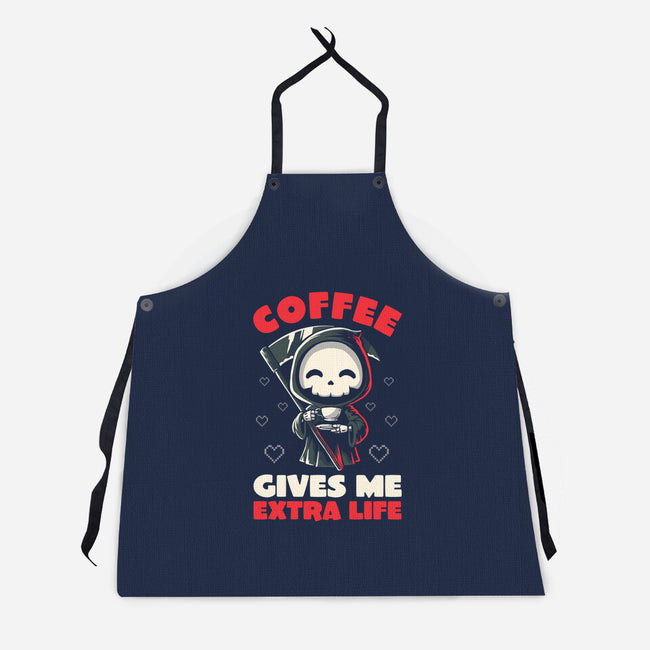 Coffee Gives Me Extra Life-unisex kitchen apron-koalastudio