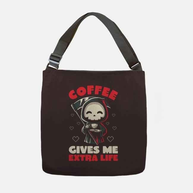 Coffee Gives Me Extra Life-none adjustable tote bag-koalastudio