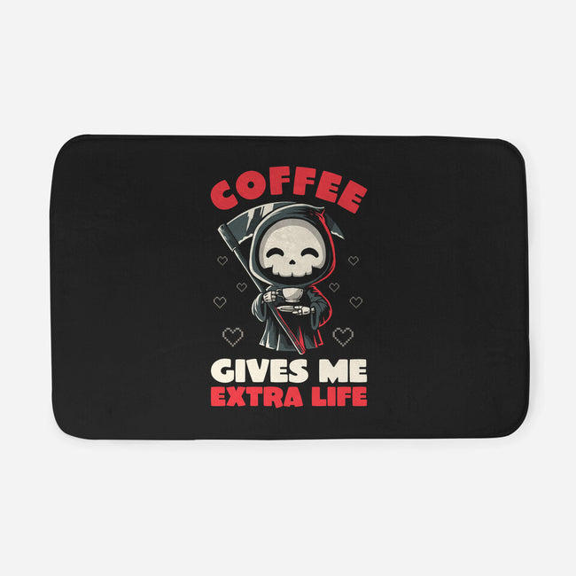 Coffee Gives Me Extra Life-none memory foam bath mat-koalastudio