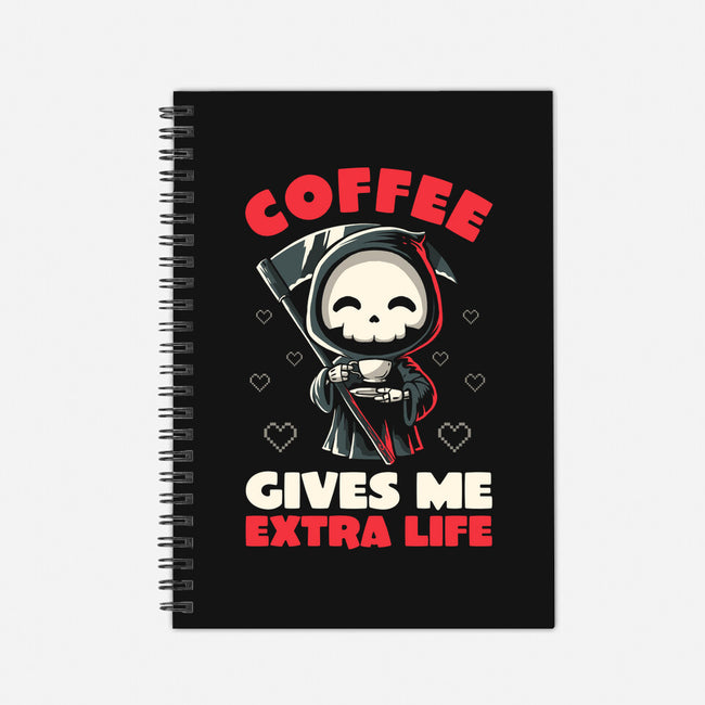 Coffee Gives Me Extra Life-none dot grid notebook-koalastudio