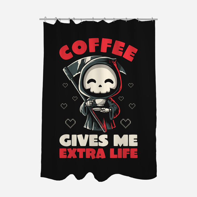 Coffee Gives Me Extra Life-none polyester shower curtain-koalastudio