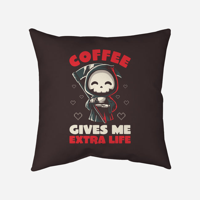 Coffee Gives Me Extra Life-none non-removable cover w insert throw pillow-koalastudio