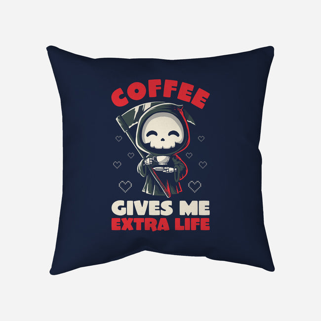 Coffee Gives Me Extra Life-none non-removable cover w insert throw pillow-koalastudio