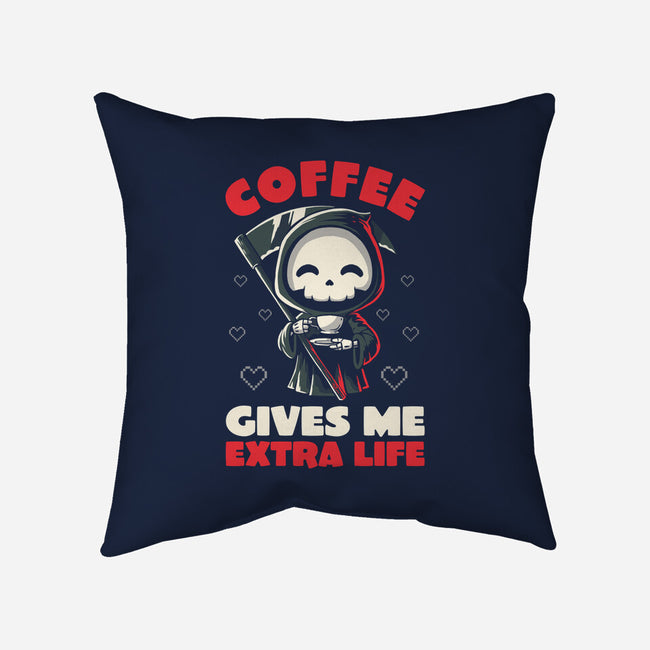 Coffee Gives Me Extra Life-none removable cover w insert throw pillow-koalastudio