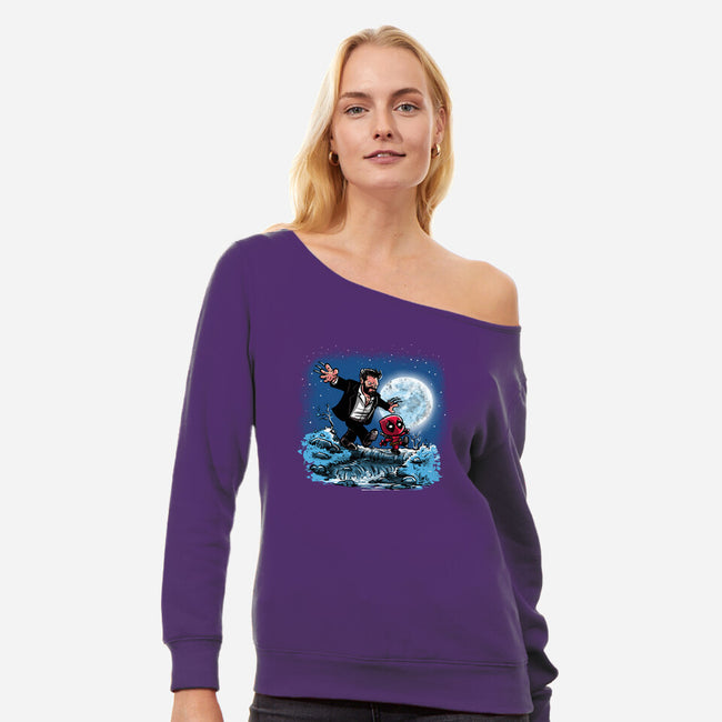 Wade And Logan-womens off shoulder sweatshirt-zascanauta