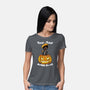 Trick Or Treat Fiction-womens basic tee-fanfabio