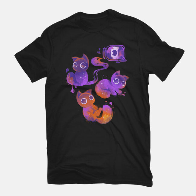 Halloween Candy Cats-womens fitted tee-ricolaa