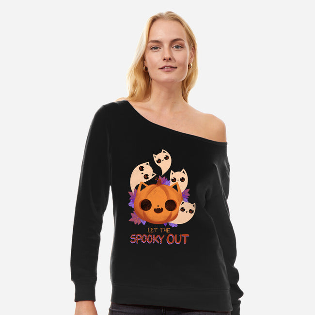 Let The Spooky Out-womens off shoulder sweatshirt-ricolaa