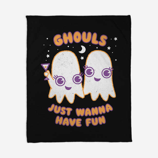Ghouls Just Wanna Have Fun-none fleece blanket-Weird & Punderful