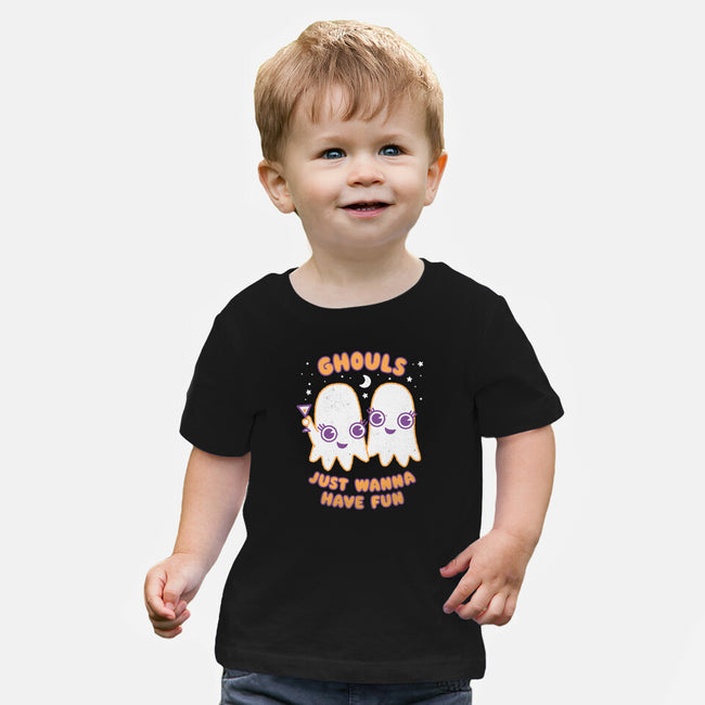 Ghouls Just Wanna Have Fun-baby basic tee-Weird & Punderful