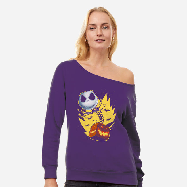 Pumpkin Box-womens off shoulder sweatshirt-Getsousa!