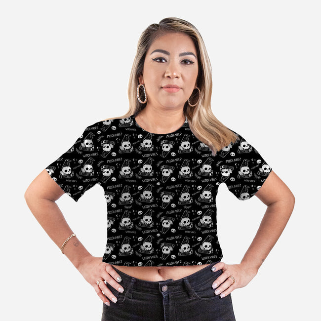 Spooky Witch Vibes-womens all over print cropped tee-xMorfina