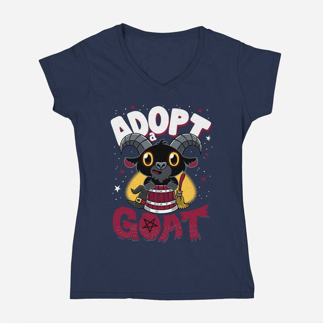Adopt A Goat-womens v-neck tee-Nemons