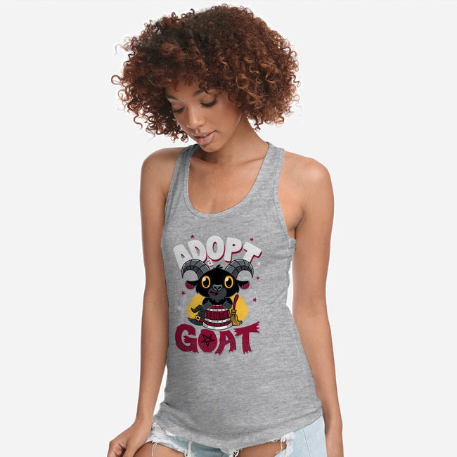 Adopt A Goat-womens racerback tank-Nemons