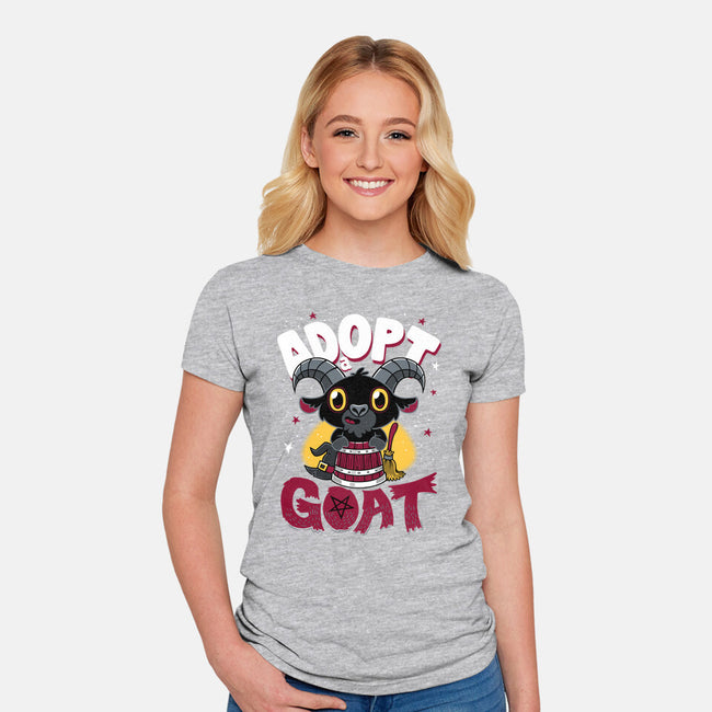 Adopt A Goat-womens fitted tee-Nemons