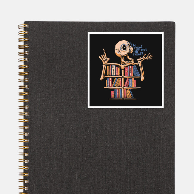 Skeleton Book Shelf-none glossy sticker-tobefonseca