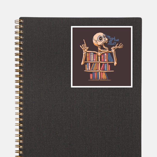 Skeleton Book Shelf-none glossy sticker-tobefonseca