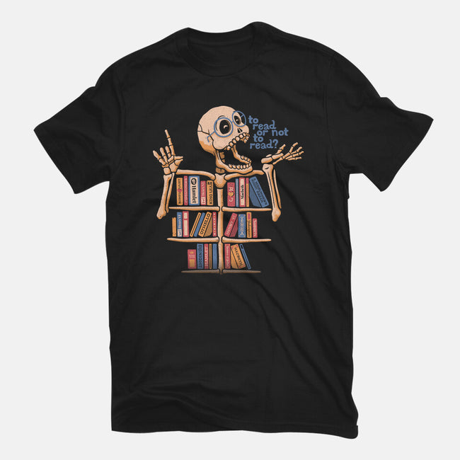 Skeleton Book Shelf-womens basic tee-tobefonseca