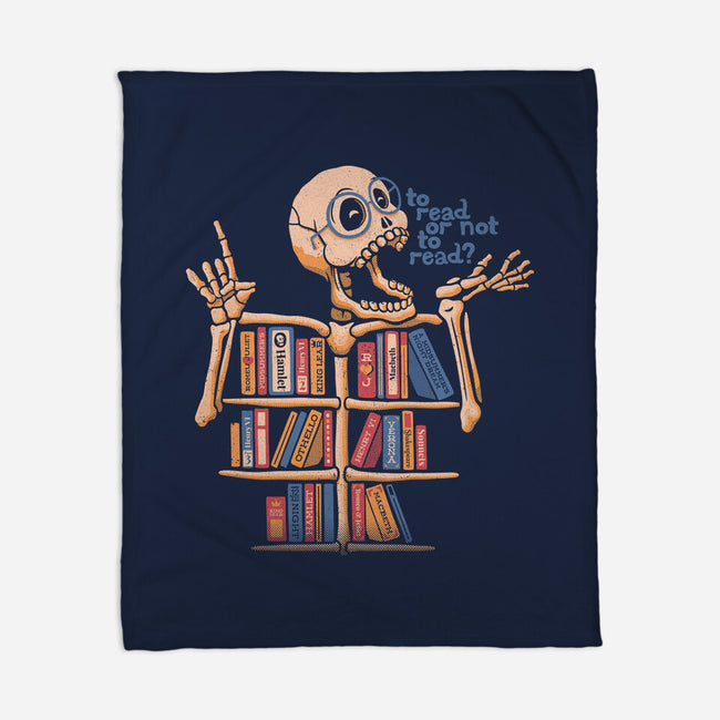 Skeleton Book Shelf-none fleece blanket-tobefonseca