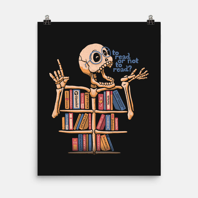 Skeleton Book Shelf-none matte poster-tobefonseca