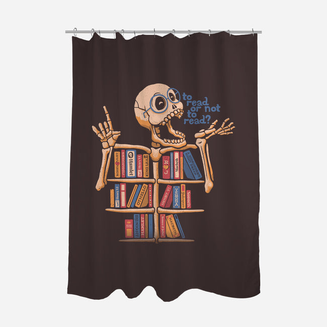 Skeleton Book Shelf-none polyester shower curtain-tobefonseca