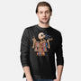 Skeleton Book Shelf-mens long sleeved tee-tobefonseca